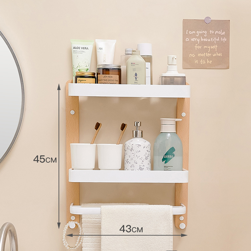 Estantes cuadrados, estante de almacenamiento de artículos de baño, estante de almacenamiento de cocina montado en la pared individual/doble, accesorios de baño de madera/aluminio: Verde claro