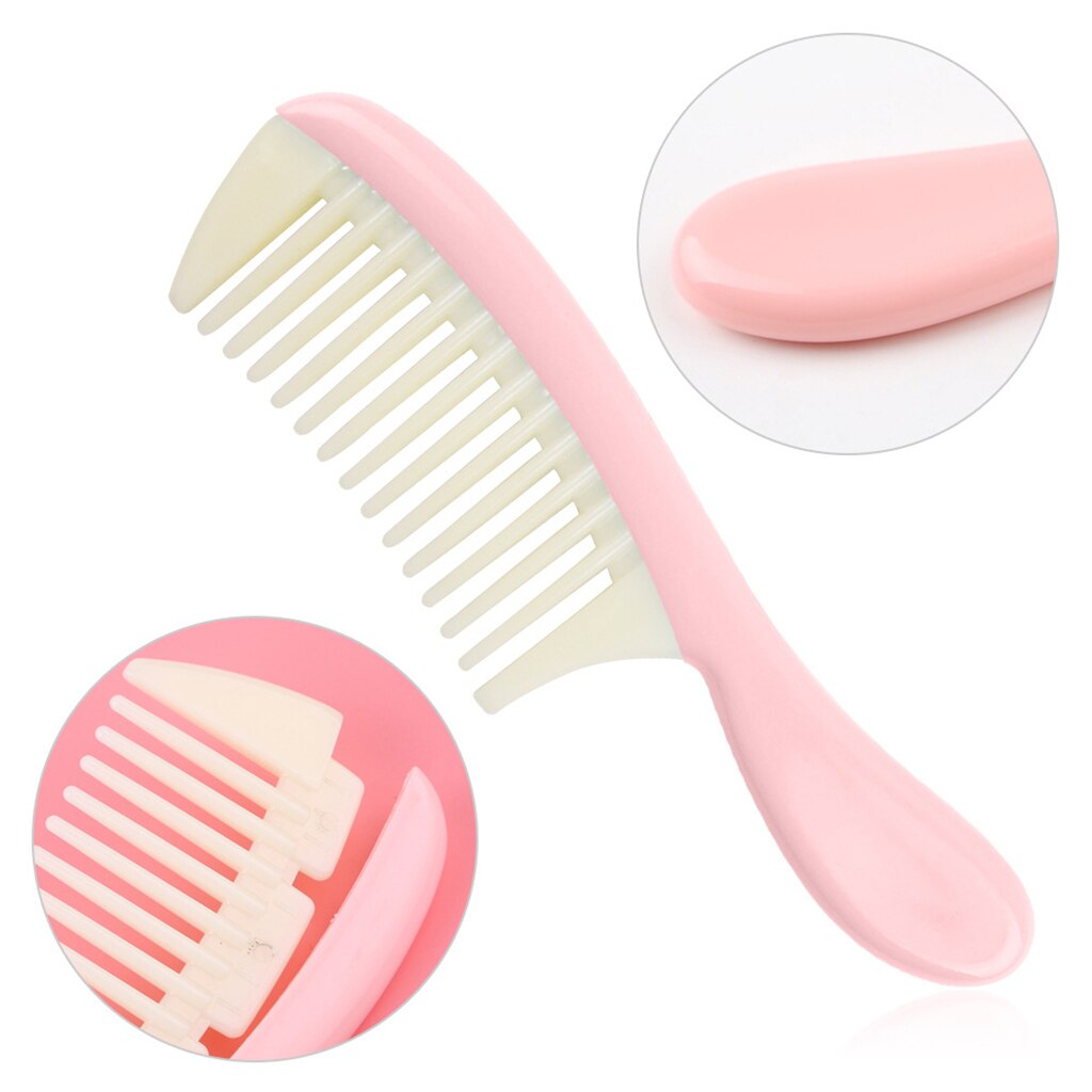 Peine de pelo con dientes anchos para mujer, peine de plástico para desenredar, desmontable, antiestático, con mango