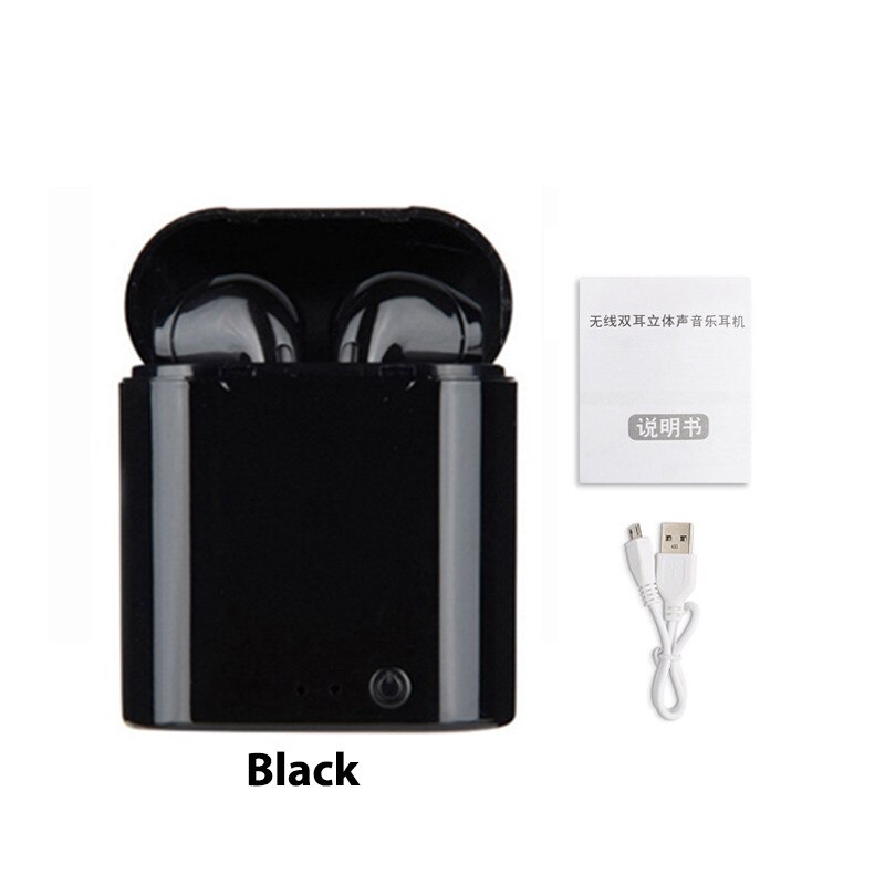 Auriculares i7s i9s tws auriculares inalámbricos con Bluetooth, auriculares estéreo 5,0 de sonido HiFi, Auriculares deportivos para llamadas de teléfono, todos los teléfonos inteligentes: i7s-Black