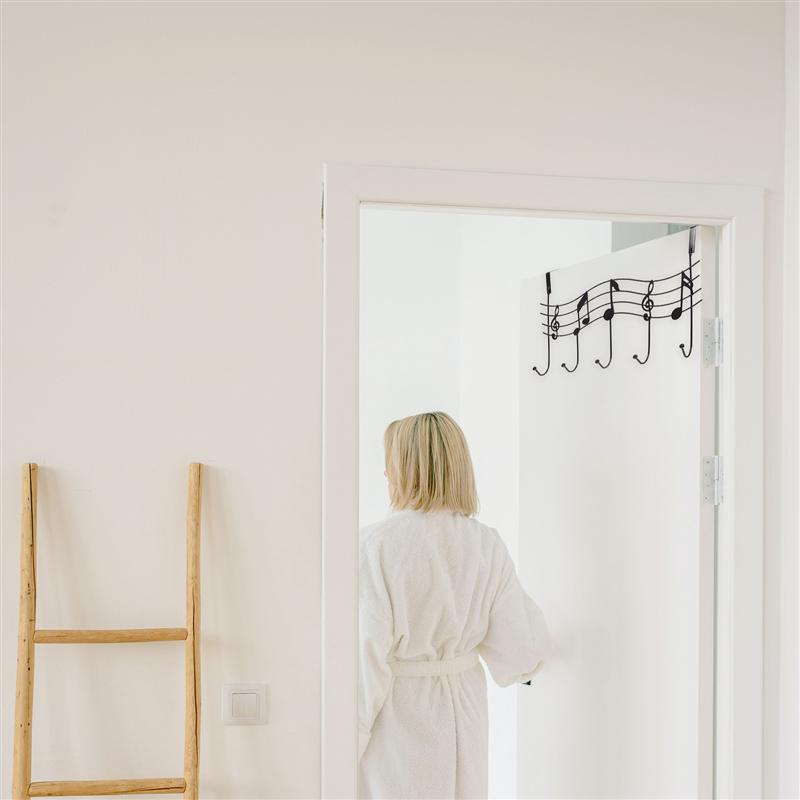1Pc Musical Note Shaped Storage Hook Rack Door Back Hanging Rack Behind The Door Storage Note Hook Rack