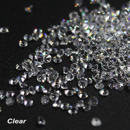 1440 unids/lote 1,3mm gemas Multicolor de Arte de uñas Micro diamantes de imitación Mini decoración de uñas ACCESORIOS DE MANICURA: clear white