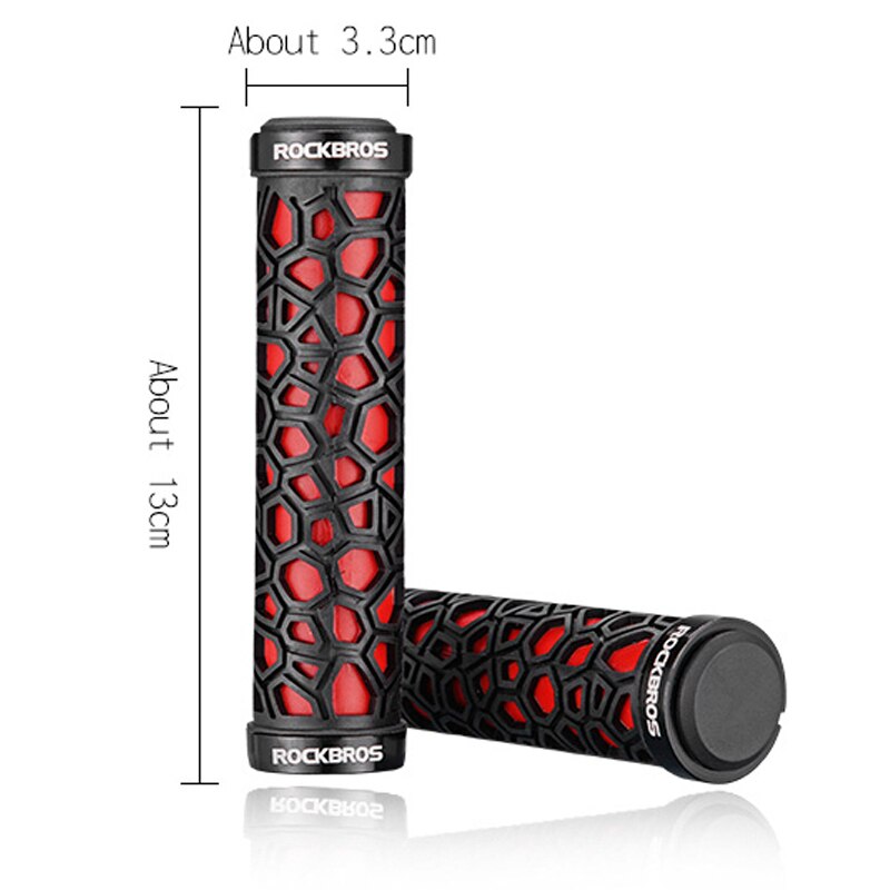 ROCKBROS-empuñaduras de manillar para bicicleta de montaña, ultraligeras y a prueba de golpes, con bloqueo de puños de goma para bicicletas BMX