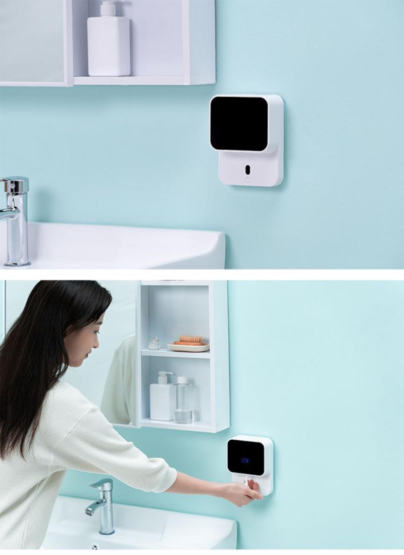 Household Smart Soap Dispenser Wall-mounted LED Screen Hand Washing Automatic Infrared Induction Foam Soap Dispenser