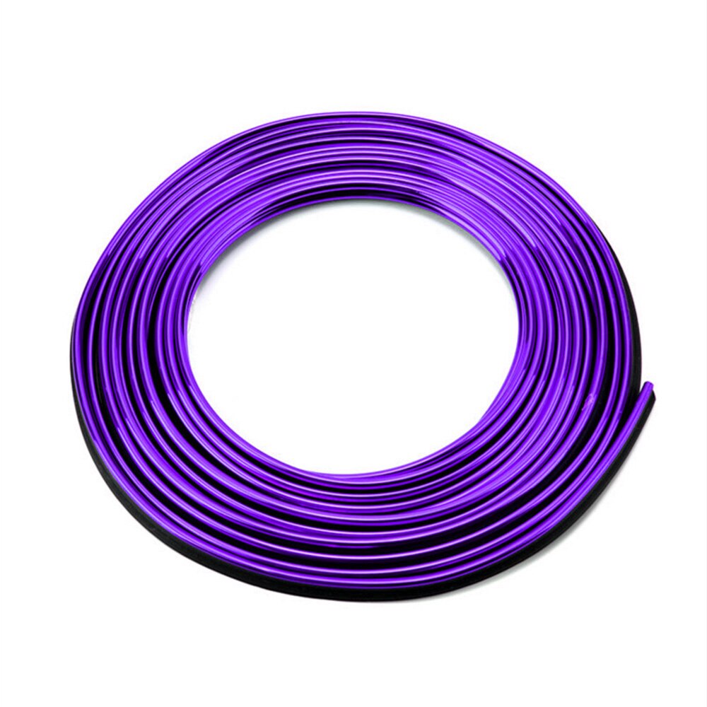 Universal 5m bil styling interiör dekorationsremsor gjutning trim instrumentpanel dörr kantskydd tillbehör auto exteriör delar: Lila