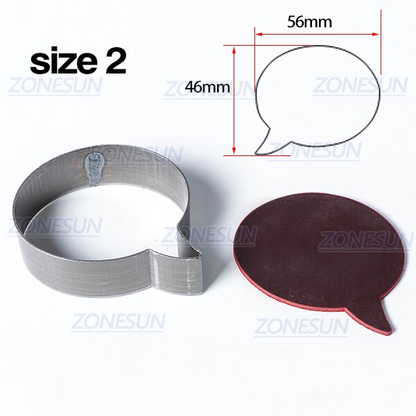 ZONESUN Full Steel Leather Cutting Die Rule Die Special Shape Hollowed Punching Clicker Die For Cutting Out Leather PVC craft: size2