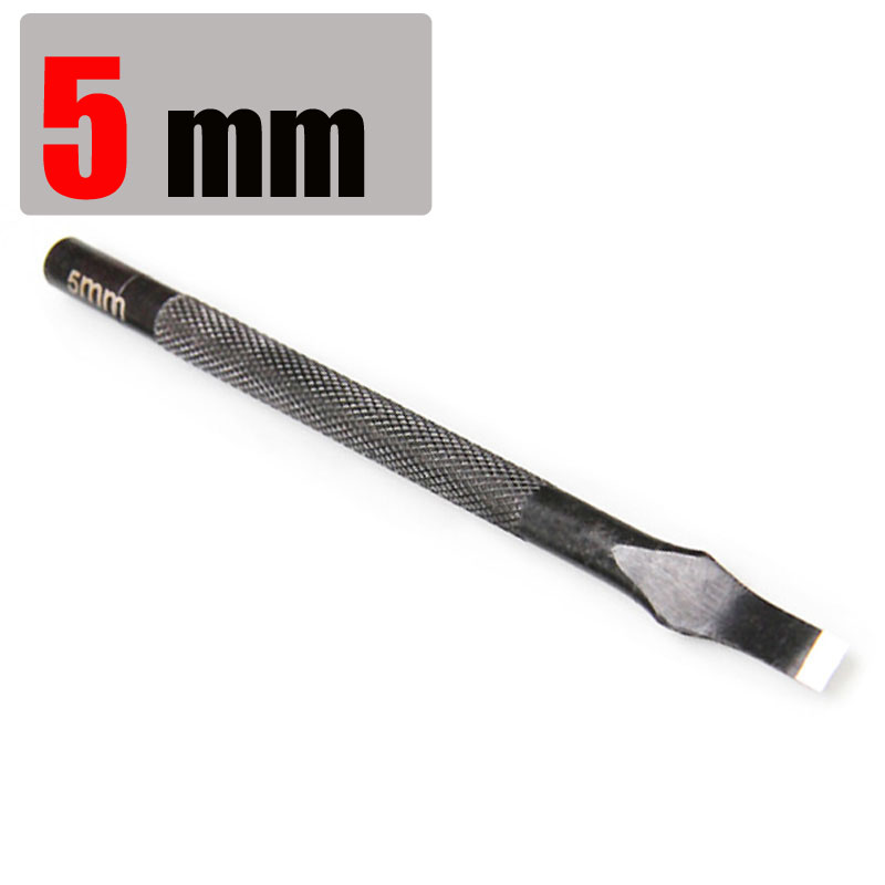 3/5/6/8/10/12mm Leathercraft Tool Slot Punches Flat Tip Straight Punch Hollow Cutter DIY Hand Work Leather Flat Punch Belt Tools: 5mm