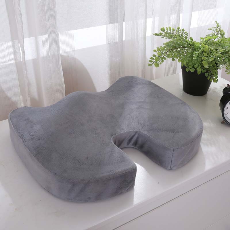 Orthopedic Booster Seat Cushion Memory Foam Chair Massage Pad Office Back-rest Pad Driver Pilot Headrest: gray