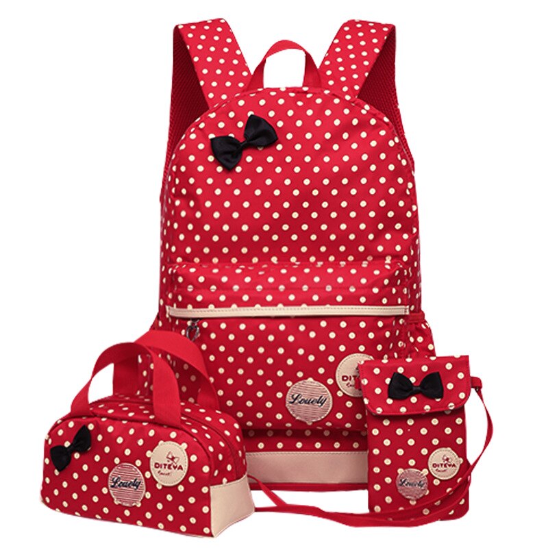 3 Sets Kids Schoolbag Girls School Backpacks Cute Printing Travel Bagpack School Bag Canvas Zipper School Bags 2022