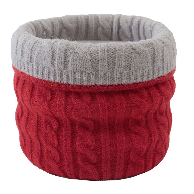 Unisex Winter Scarf Women Solid Color Warmer Ring Scarves Men Casual Outdoor Cycling Warm Neck Collars Scarf: Red 1