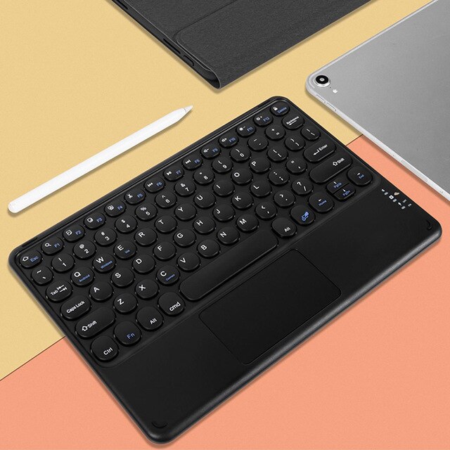 Teclado y panel táctil inalámbrico para tableta y teléfono, teclado de ratón Bluetooth de 10 pulgadas para iPad Air 4 Pro 11, Huawei Matepad: black touch