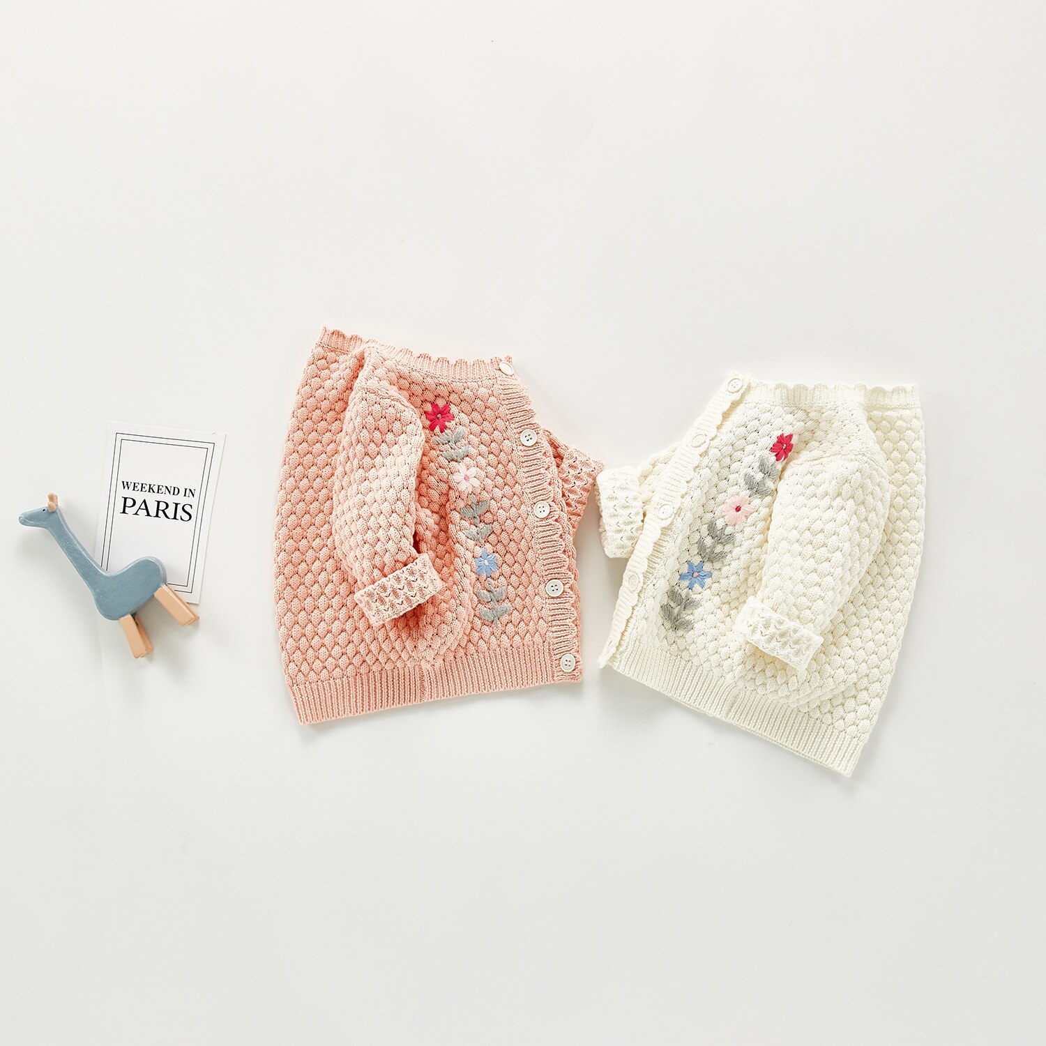 Baby Mädchen zur Seite fahren Herbst Kleinkind Mädchen betroffen Strickjacke Blume Stickerei Baumwolle Baby Mädchen Strick Mantel Jacke Kleinkind zur Seite fahren