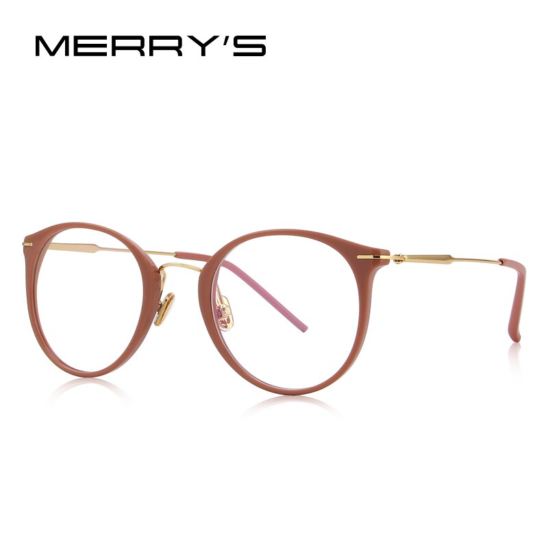MERRYS Women Retro Cat Eye Optical Glasses Frames Eyeglasses S2075: C02 Wine red