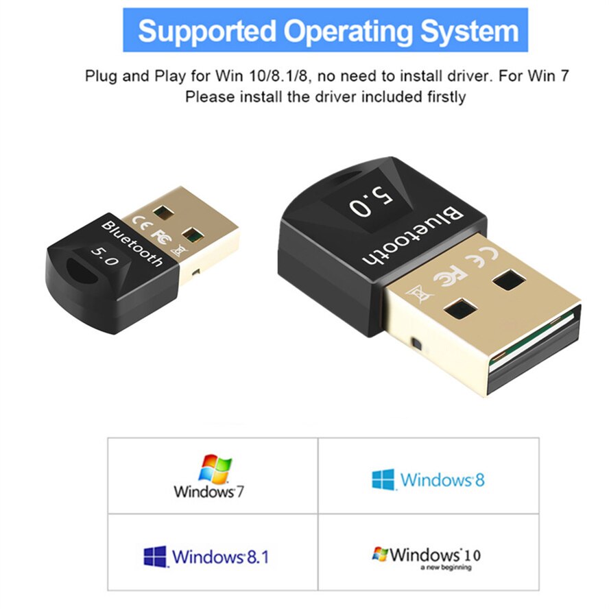 Usb Bluetooth Adapter 5.0 Bluetooth Dongle Usb Bluetooth 4.0 Adapter Usb Ontvanger Zender Draadloze Adapter Voor Pc Computer