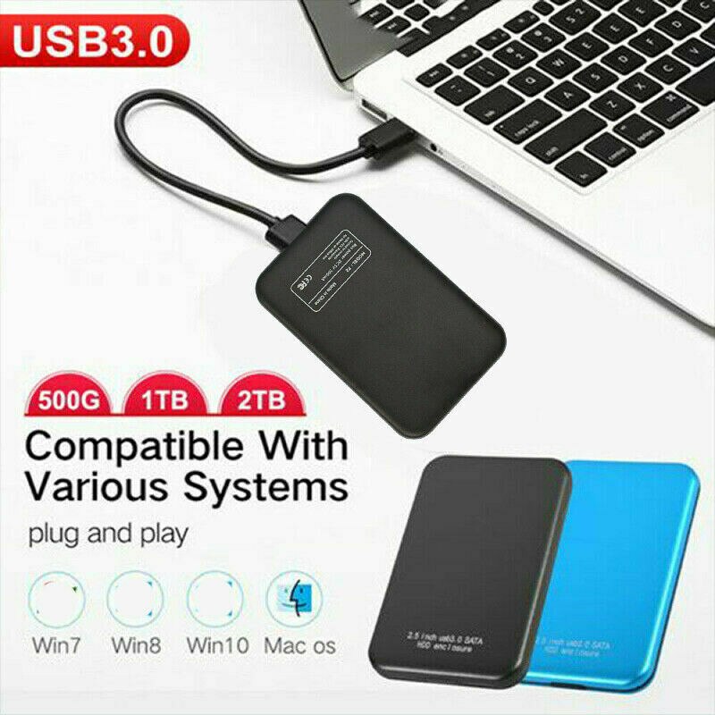 Black&Blue External Hard Drive Disk 2TB Portable USB 3.0 2.5"HDD For PC Laptop Windows#50