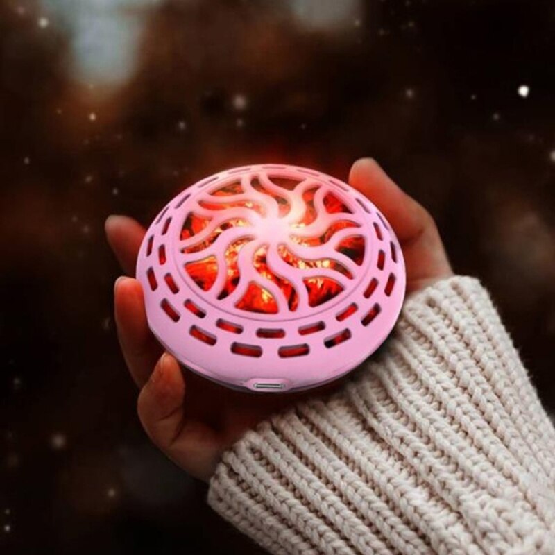 Draagbare Imitatie Houtskool Handwarmer Usb Oplaadbare Simulatie Vlam Zelfopwarming Handwarmer LX0C