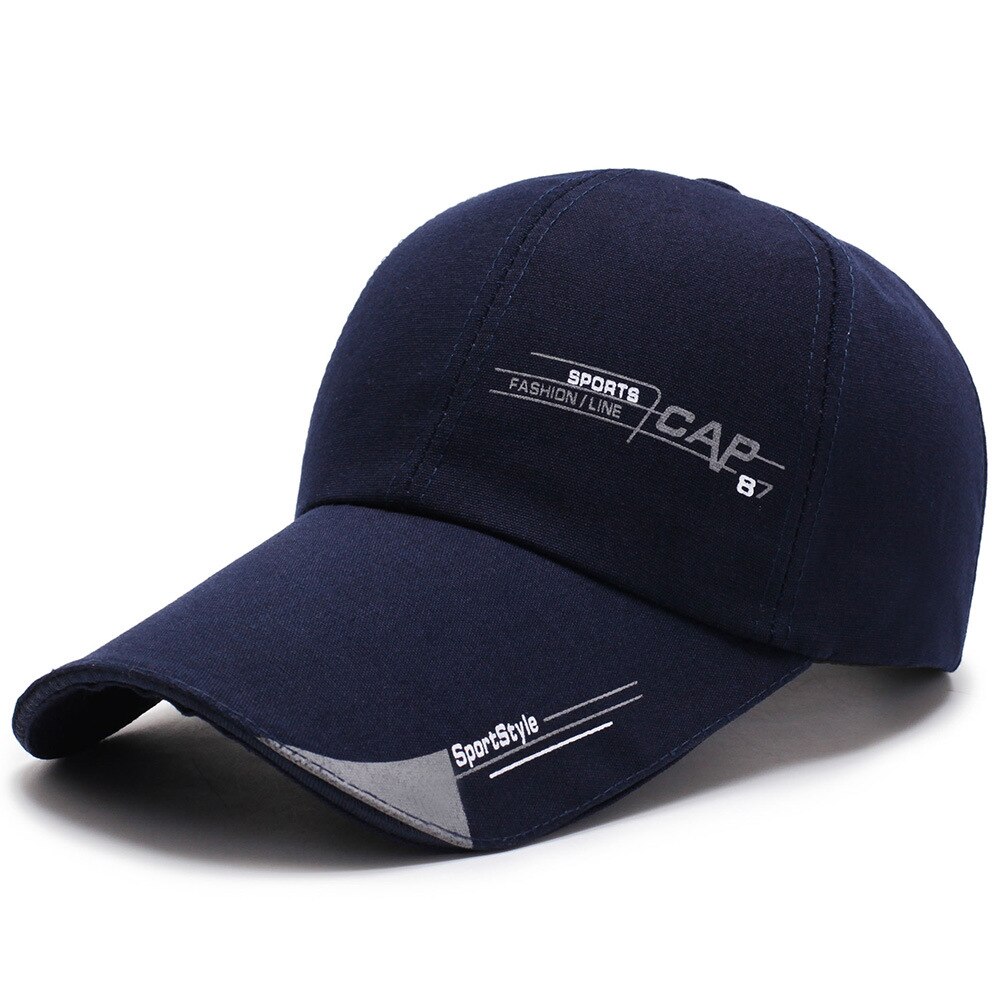 Baseball Cap Mannen Voorjaar Outdoor Sport Leisure Zonnehoed Verlengd Rand Schaduw Brief Hoed Mode Comfortabel En Ademend: Navy
