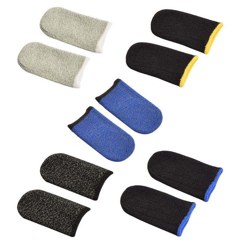 50 Pair Sweat-Proof Knitted Fabric Finger Cover Game Touch Screen Thumb Game Pad Finger Sleeves for Gaming Accessories Kit