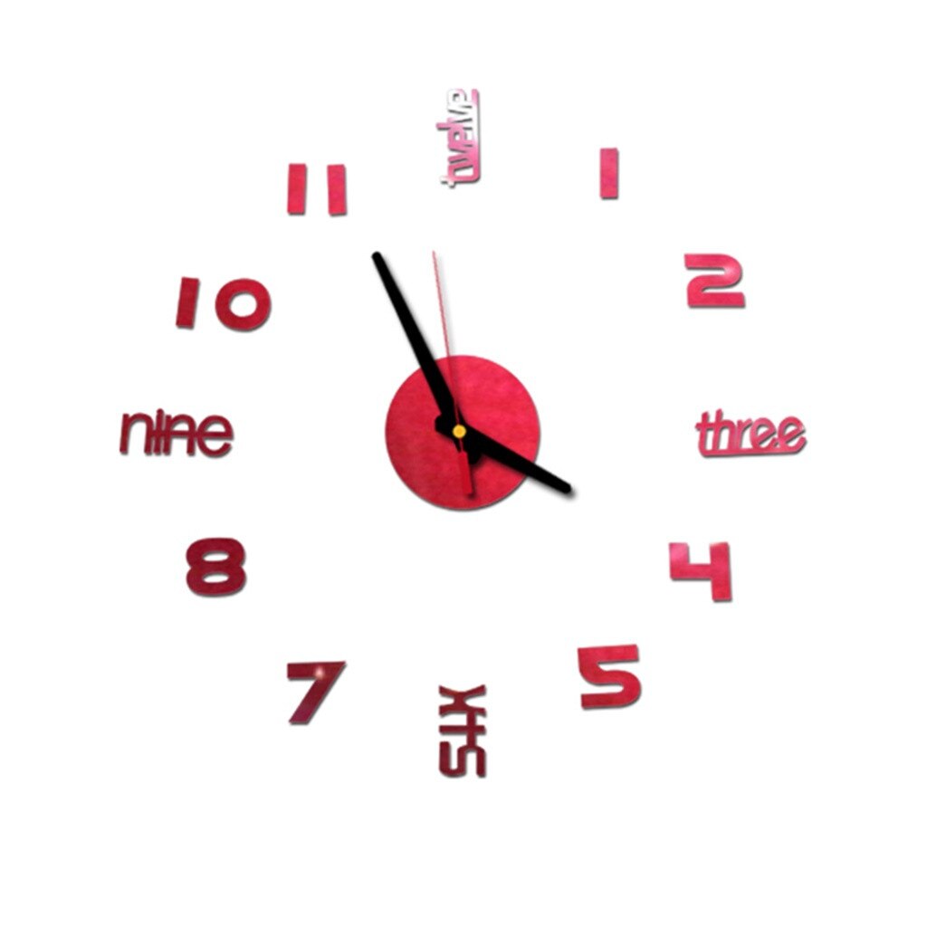 Offre spéciale 3d grand acrylique miroir horloge murale bricolage quartz montre nature morte horloges moderne décoration de la maison salon autocollants: G