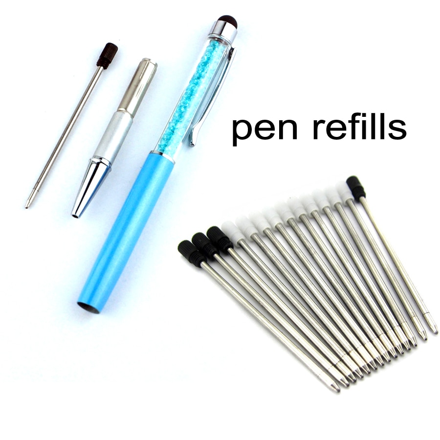 20pcs/lot Ballpoint pen refill 70mm small cartridge pen rod core for Crystal Stylus Pen 7.0CM