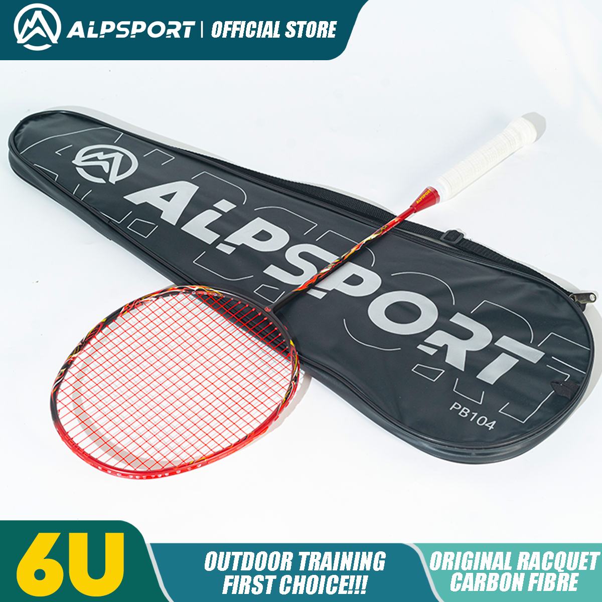 ALPSPORT Asura 6U MAX 38LBS G5 Black Badminton Racket Full Carbon Fiber Original Pro Offensive for Teens & Outdoor Sports: WHITE