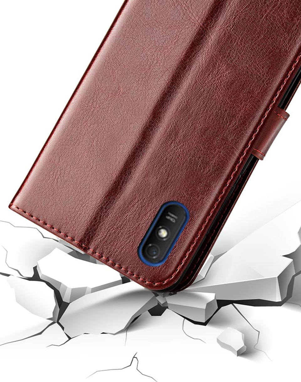 Funda de cuero para Xiaomi Redmi 9 A, funda trasera para Redmi 9A, funda con tapa de teléfono para Xiaomi Redmi 9 A 9A