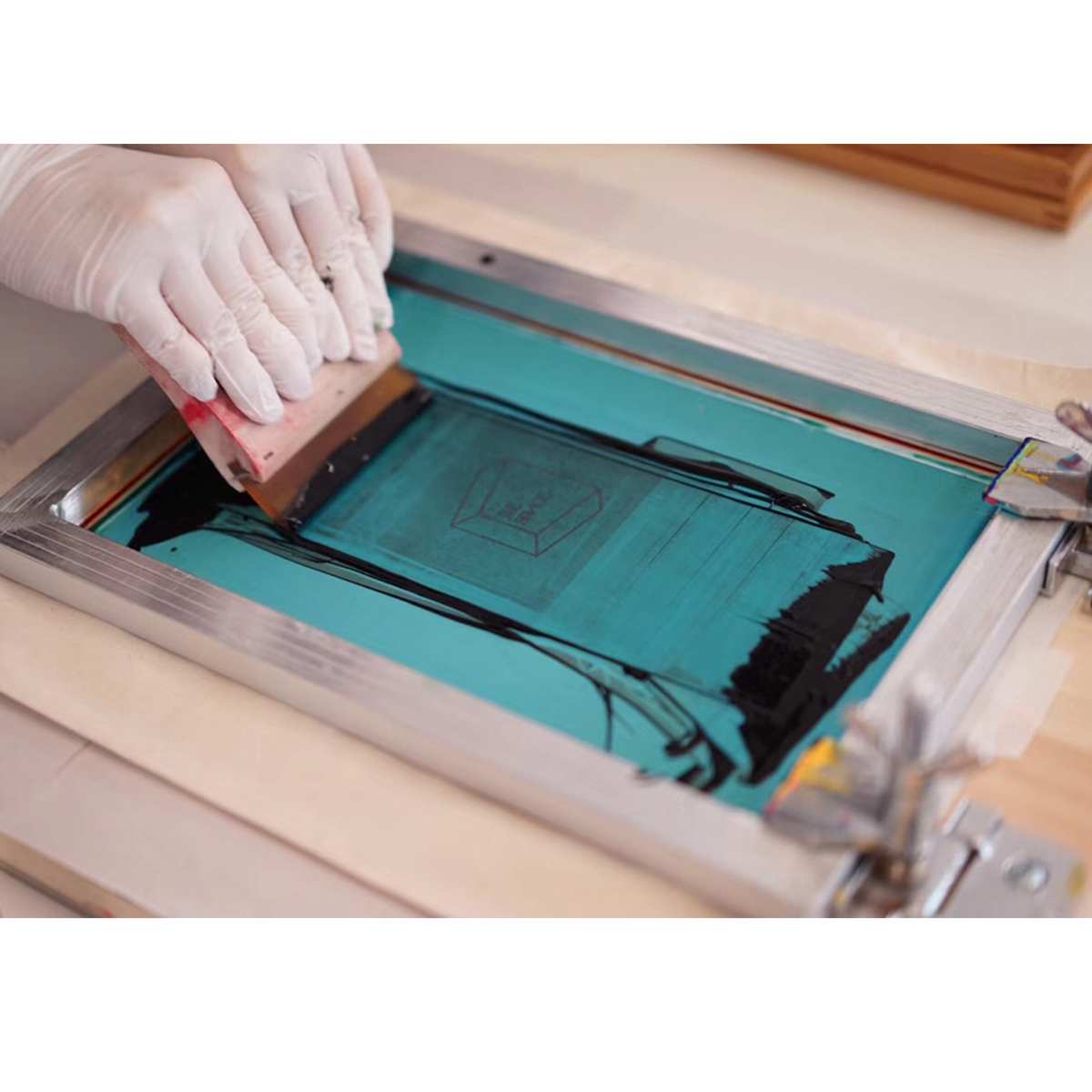 5Pcs/Set Screen Printing Kit Aluminum Frame + Hinge Clamp + Emulsion Scoop Coater + Squeegee Screen Printing Tool Parts