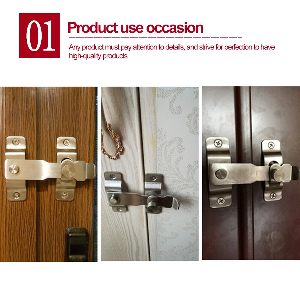 Flip Gate Safety Door Hasp Lock For Window Garage Sliding Latch Hotel Easy Install Barrel Bolt With Screws Stainless Steel Shed