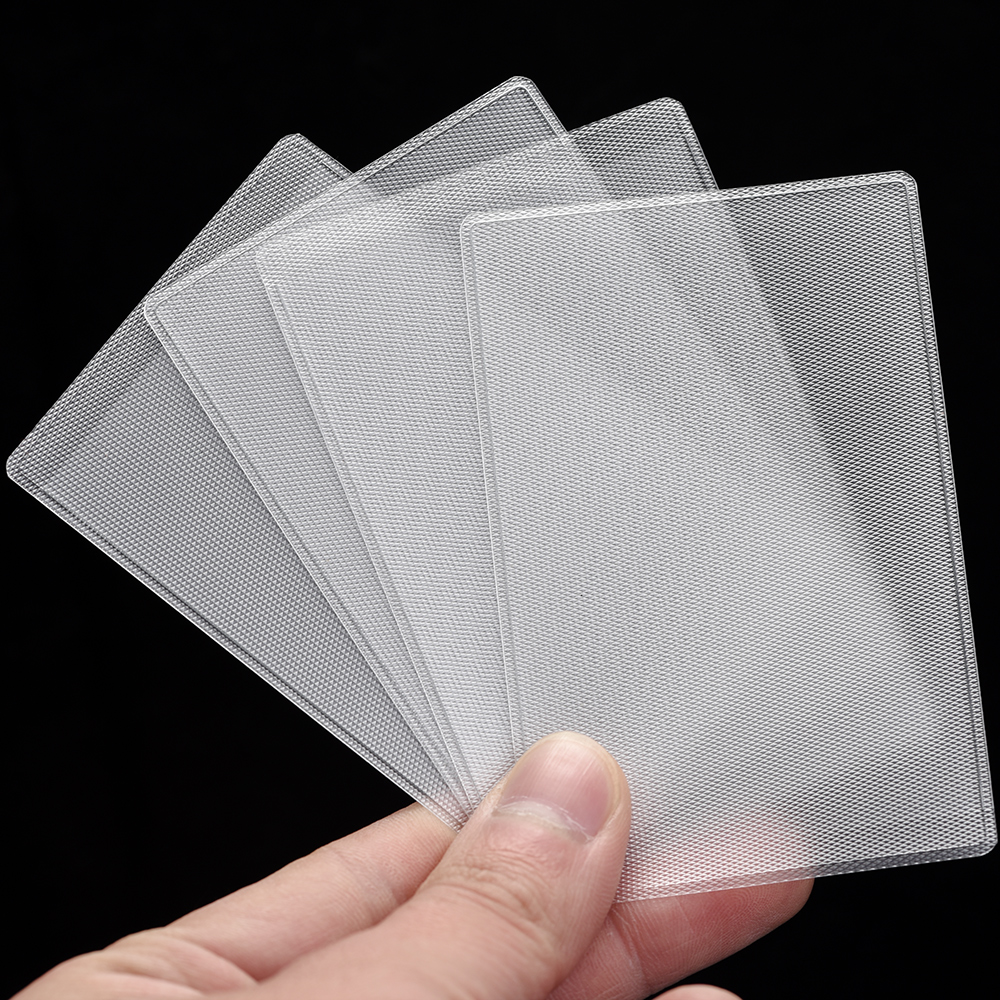 Protector de tarjetas de PVC, cubierta transparente esmerilada para tarjetas de identificación de crédito, soporte antimagnético, contenedor para postales, bolsas de almacenamiento, 1-50 Uds.