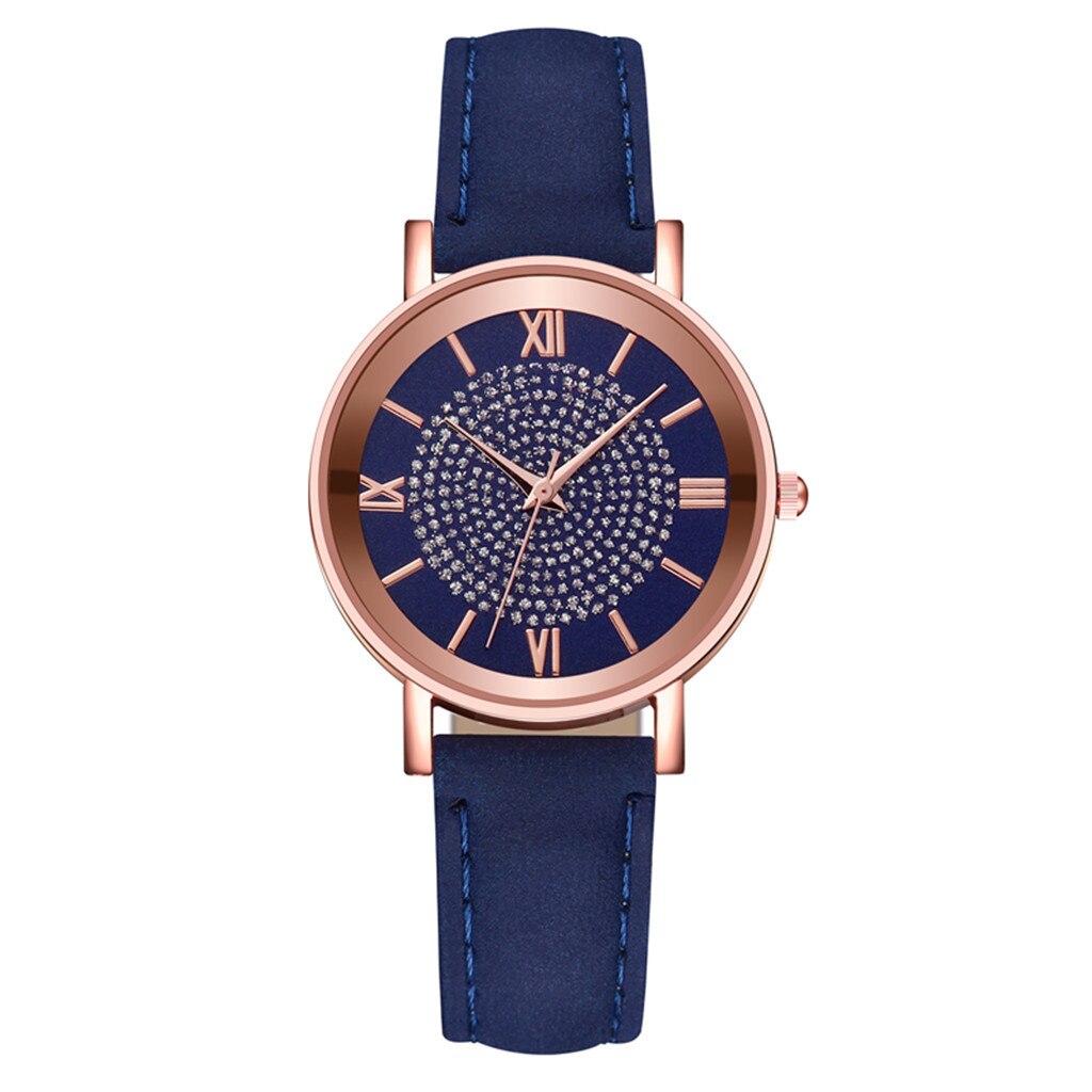 Luxe Horloges Quartz Horloge Roestvrij Staal Wijzerplaat Casual Bracele Horloge Rose Goud Waterdicht Dames Horloge Klok: Blue