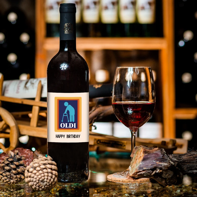 4 unidades/pacote oldi feliz aniversário etiquetas de garrafa de vinho para ele etiquetas de presente de vinho para homens pai amigo engraçado aniversário garrafa de vinho adesivos