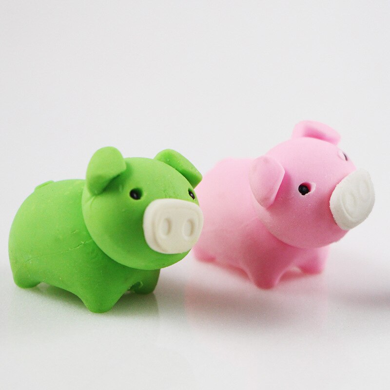 1Pcs Leuke Cartoon Piggy Mooie Gum Kinderen Leren Briefpapier Kawaii Schoolspullen Papelaria Voor Kids