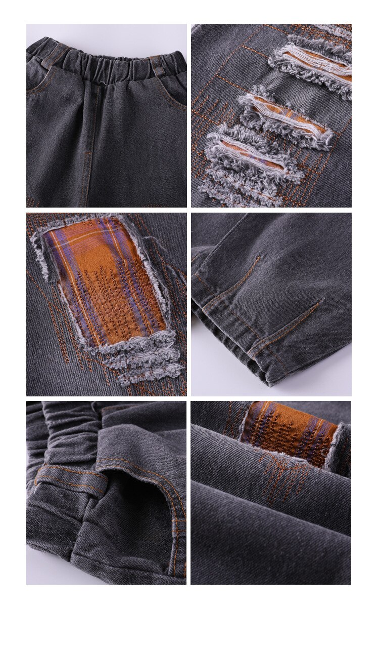 Denim pantalon enfants garçons jean automne 8 10 12 ans garçons pantalons enfants garçons trou jean