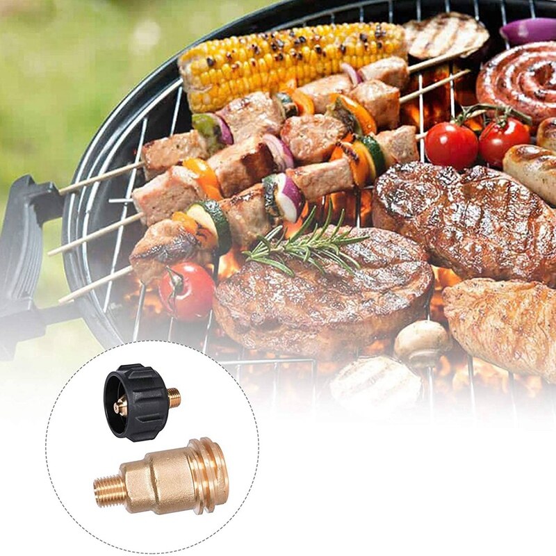 QCC1 Acme Nut Propane Gas Fitting Adapter, Brass Quick Connect Propane Adapter with 1/4 Inch Male Pipe Thread