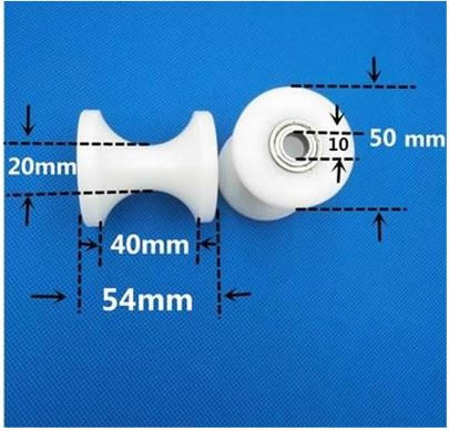 U-groef nylon katrol U-vormig Spoorwiel diameter 40 mm 50 mm 60 mm 70 mm 80 mm 120 mm Verschillende maten Geleidingsrol steunrol: Black