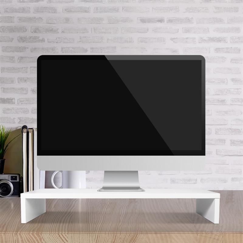 Multi-function Desktop Monitor Stand Computer Screen Riser Thicken Board Rack Laptop Stand Desktop Notebook TV Shelf (White)