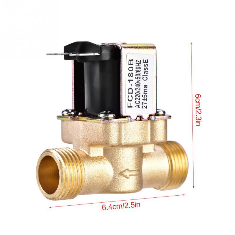 Solenoidventil til Varmtvannsbereder 1/2" AC 220V - Normalt Lukket Innløpsventil
