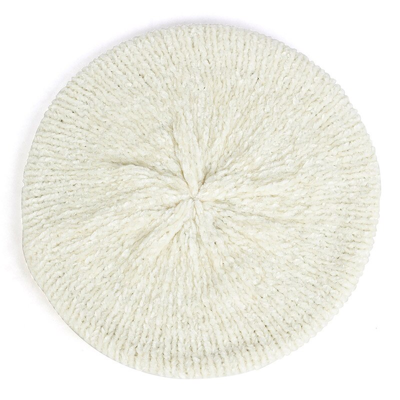 Knitted Wool Hats For Women Lady Winter Berets Spring Casual Warm Hat Female Solid Color Beret Hats Caps: White
