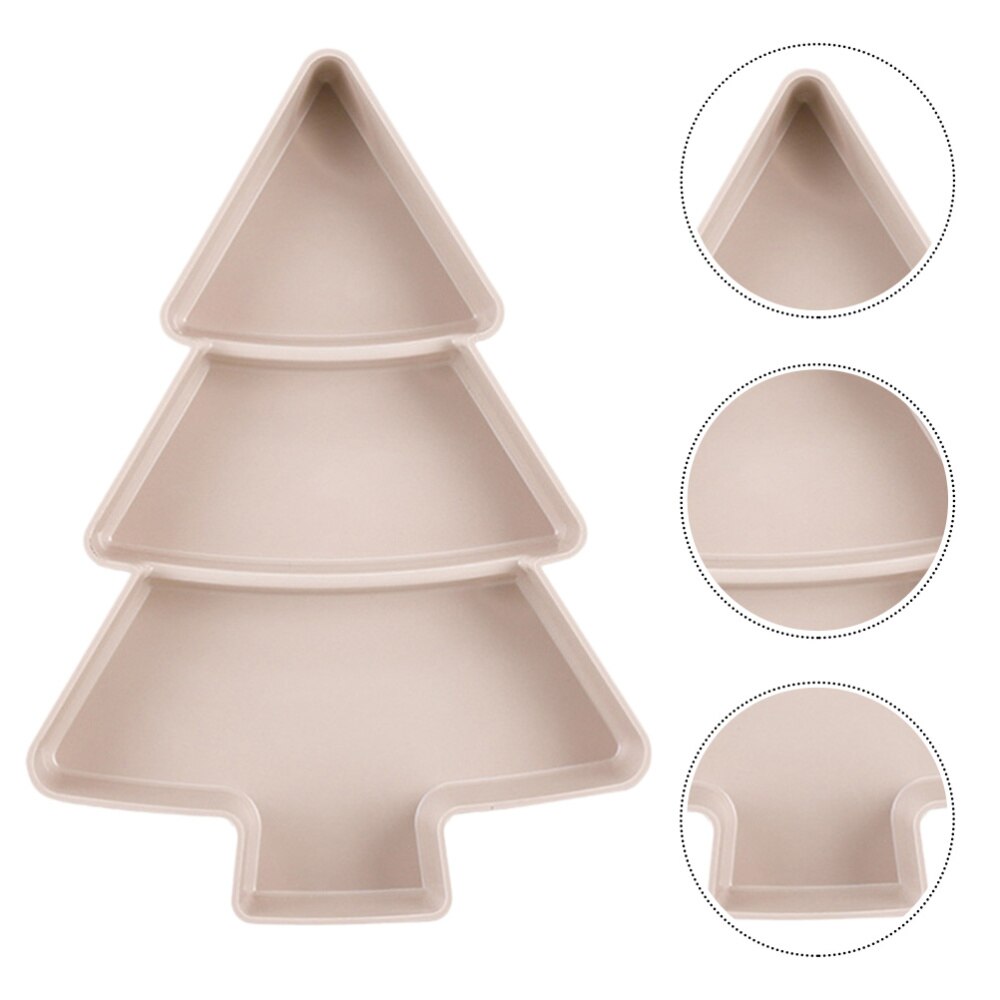 2Pcs Trays Plastic Reusable Xmas Tree Shape Multifunction Fruits Trays Snacks Plates for Home Party: Pink
