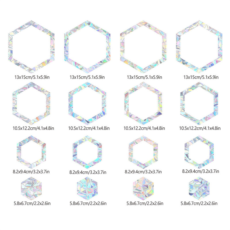 Attrape-soleil arc-en-ciel 3D Non toxique, autocollant de miroir de fenêtre, décoration de chambre à coucher de bureau: 039-16pcs