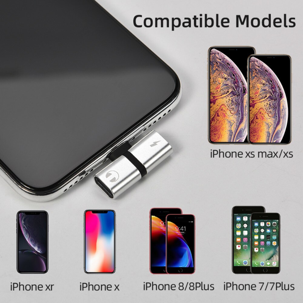 2 In 1 T-Vorm Vrouwelijke Lightning Naar Doub Bliksem Jack Aux Opladen Adapter Voor Verlichting Splitter Hoofdtelefoon Voor iphone 11 8 7 Se