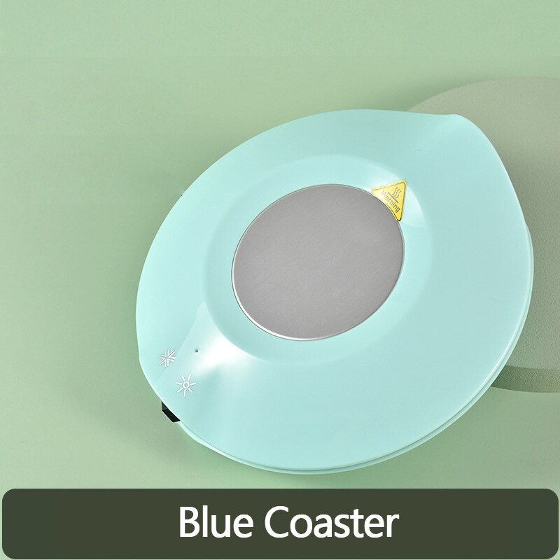 2 in 1 Tasse Heizung Kühl Tasse Platte Kühlung Getränke Getränke Können Thermostat Heißer Tee Macher Heizung Bahn Kühler Wärmer Pad: Blau