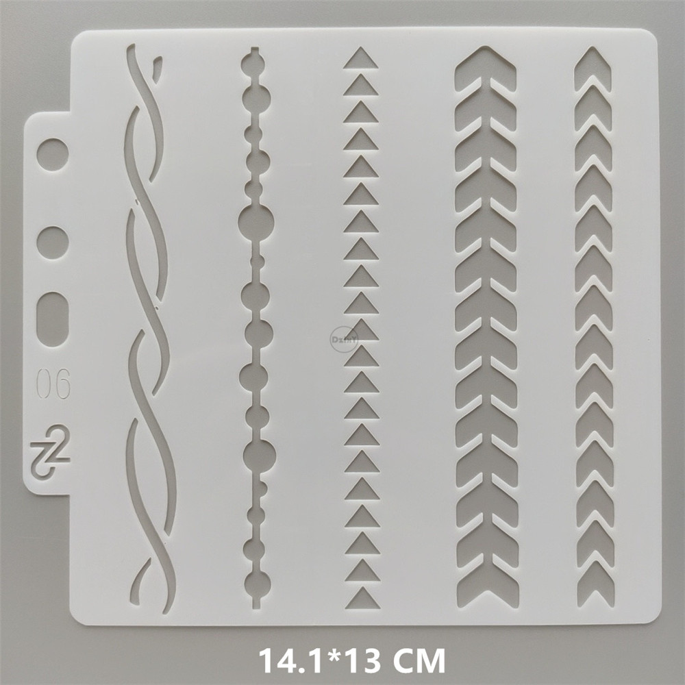 (26 stilarter) geometri grafik stencils maling prægning gør-det-selv scrapbooking materiale kort skabeloner papir album håndværk: Burgunder