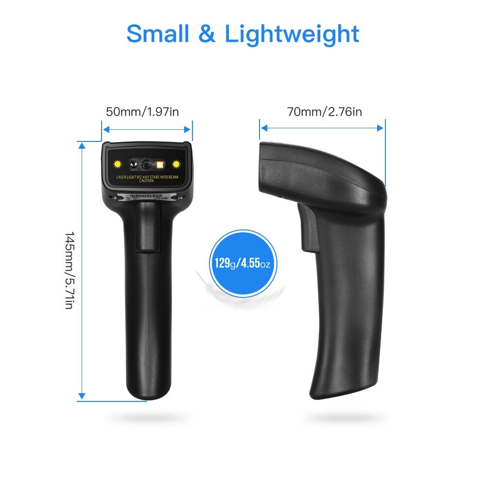 Eyoyo 1D 2D QR Handheld Wired Barcode Scanner, CCD PDF417 Data Matrix Bar Code Reader for Computer, PC, Laptop Barcode Scanning