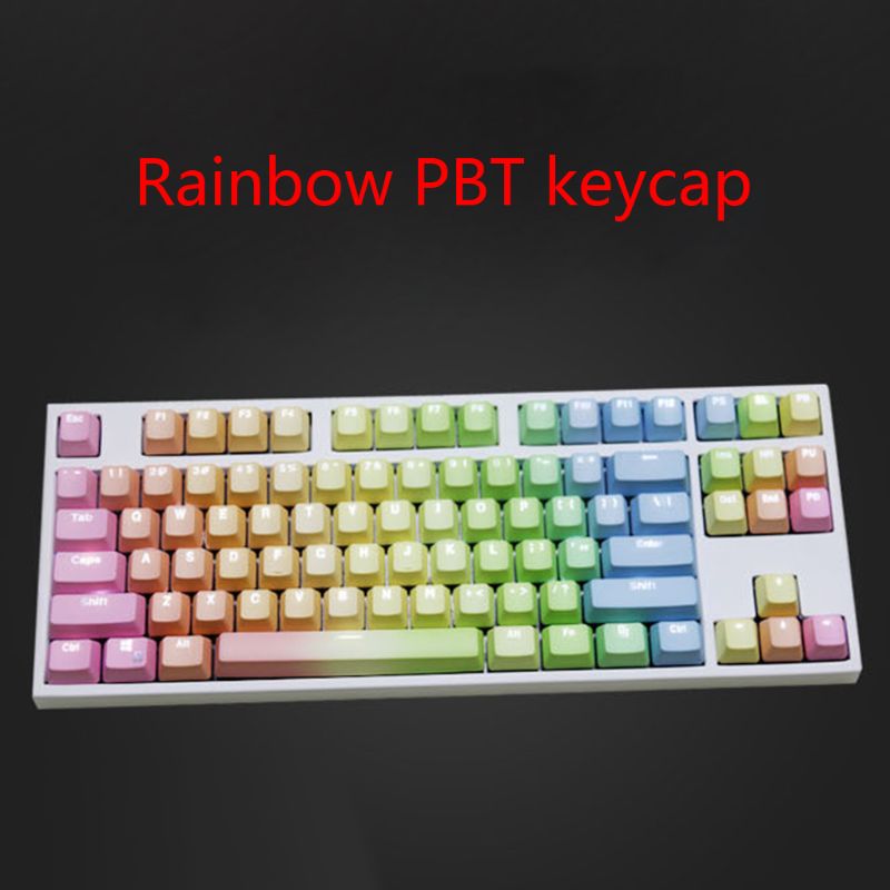 1 Set Vervangbare Pbt Keycaps 87 104 108 Transparante Belettering Toetsen Double Shot Injectie Backli Key Cap Voor Mechanische Toetsenbord