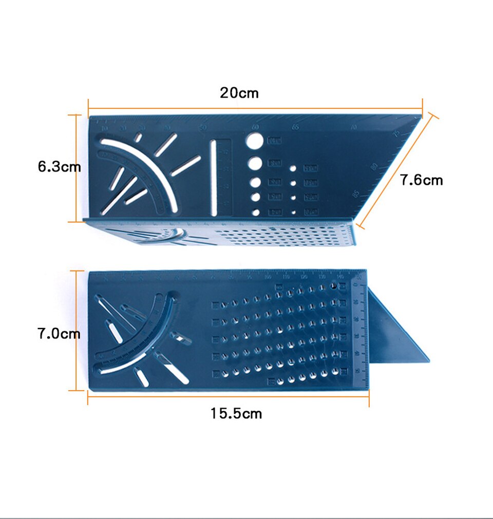 Wood Working Ruler 3D Mitre Angle Measuring Gauge Square Size Measure Tool 3D Carpenter Measuring Ruler 3D Angle Ruler Square