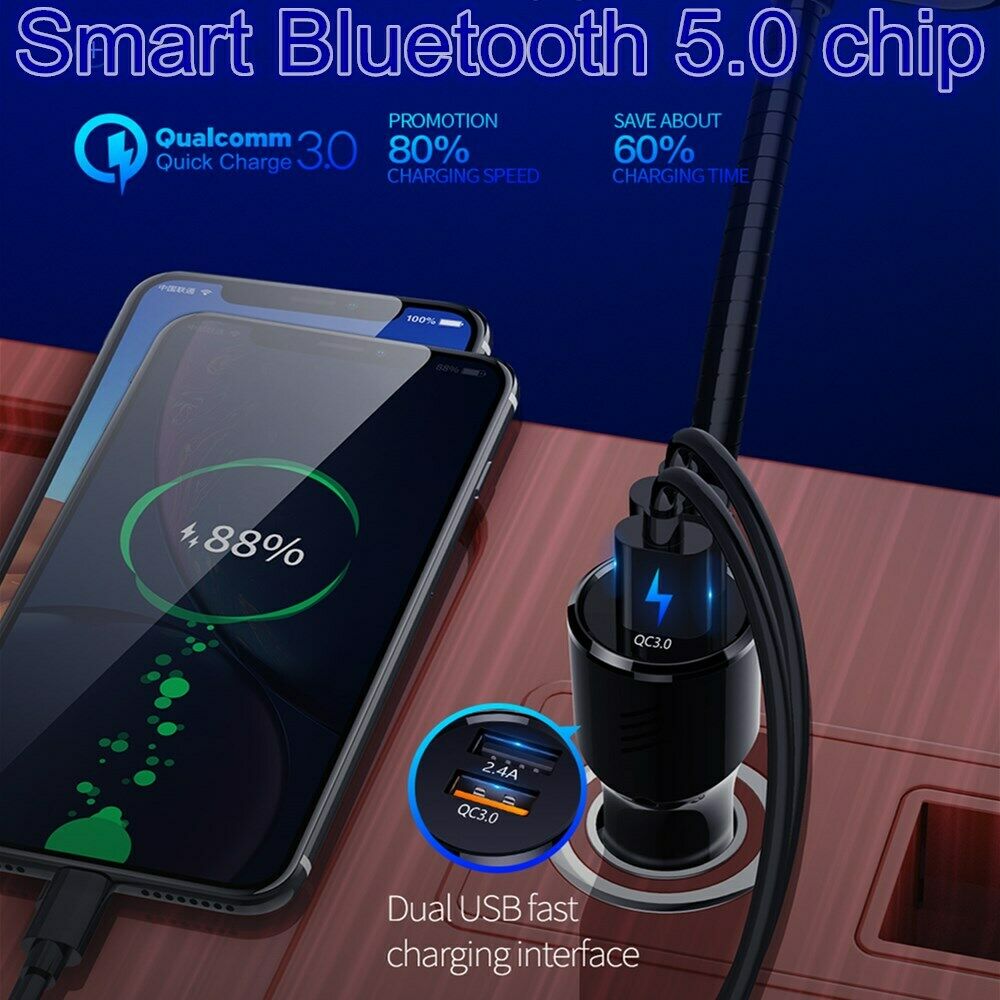 Auto Bluetooth Fm-zender MP3 Speler Handsfree Radio Adapter 2 Usb Charger Draadloze Fm-zender Autolader
