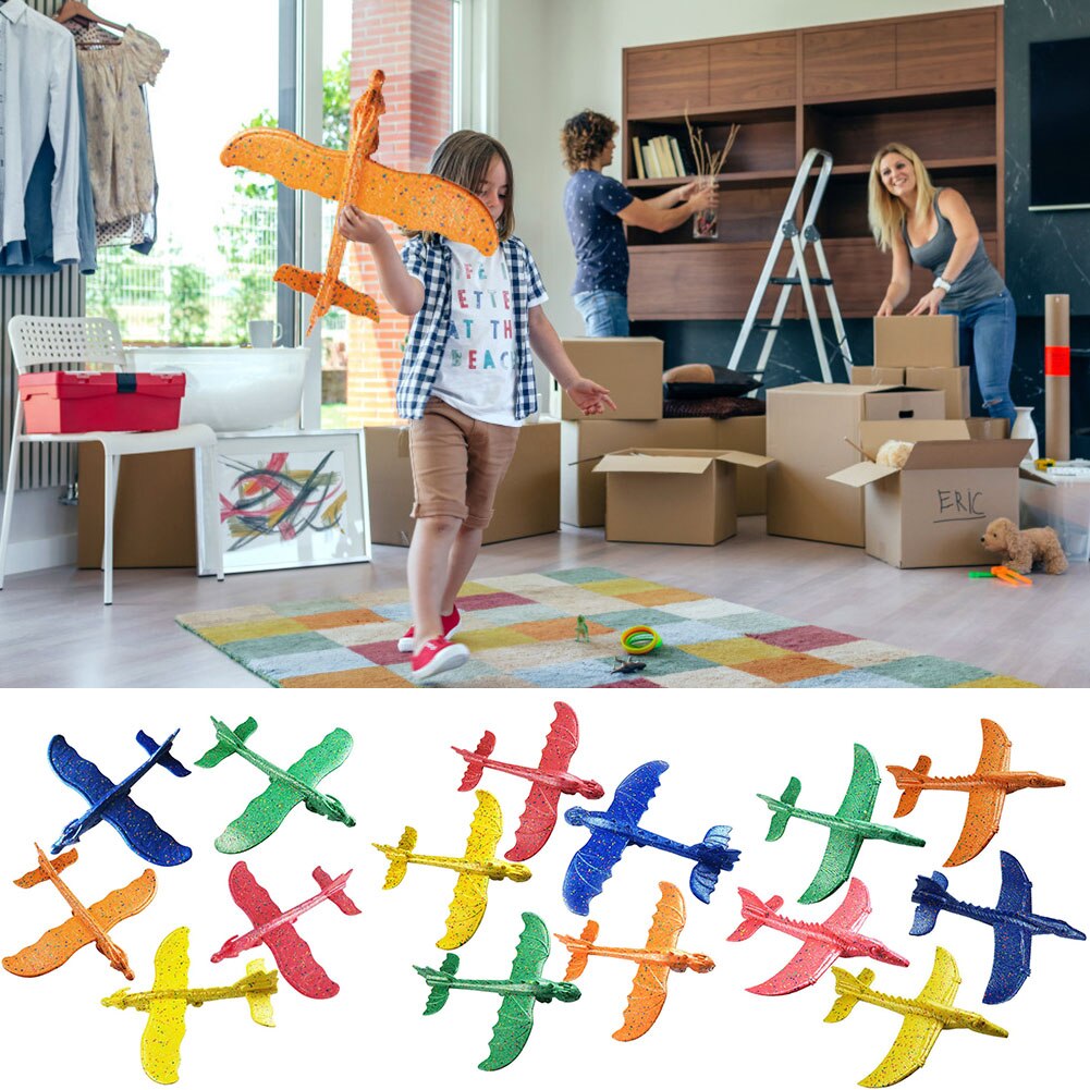 COM-FOUR® piepschuim vliegtuig voor kinderen en volwassenen - Stabiele zweefvliegtuig met plug-in systeem - Hulp voor coördinatie en praktisch denken [keuze varieert] (1 stuk