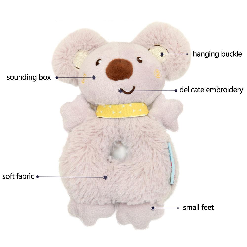 Baby Dier Rammelaar Koala Rammelaar Ring Knuffel Milieubescherming PP Katoen Padding Ingebouwde Ringer Cartoon Decoratie