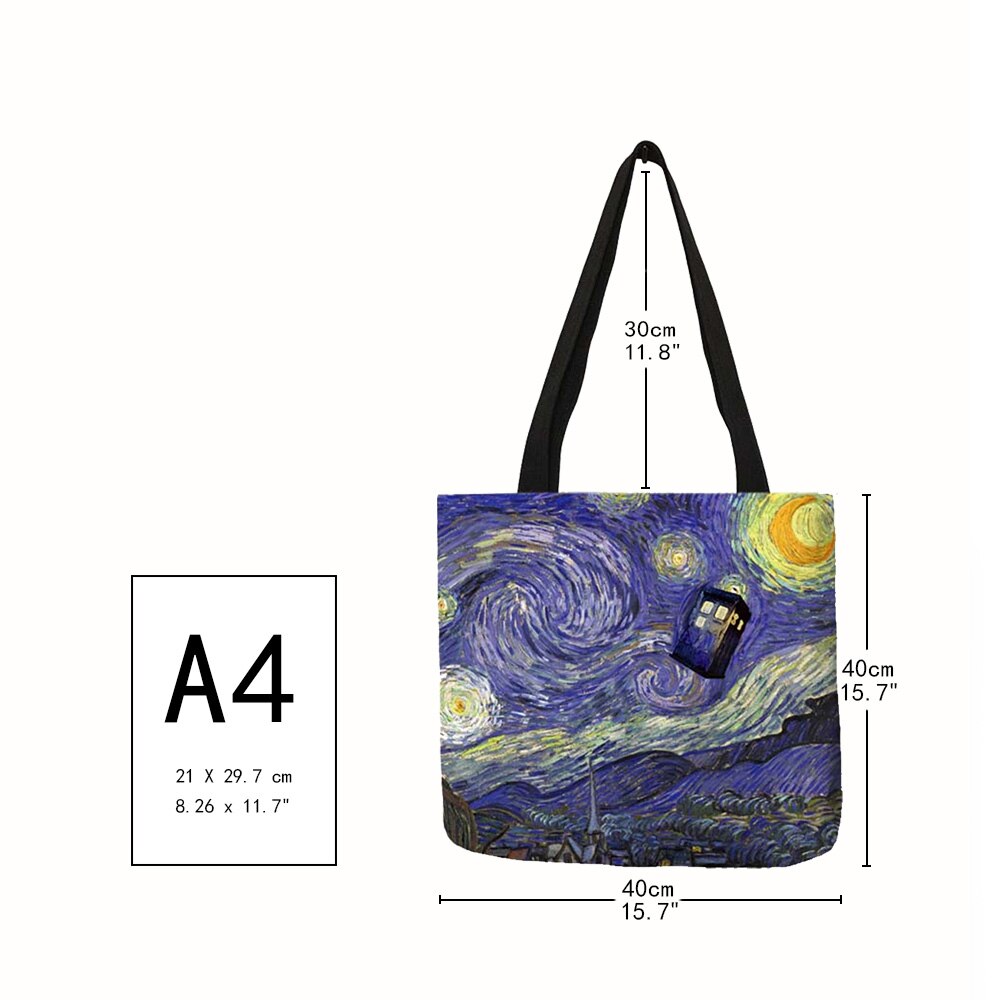 Borsa moda notte stellata pittura Van Gogh Tote borse donna riutilizzabile Shopping convenienza borse da viaggio pieghevoli da spiaggia