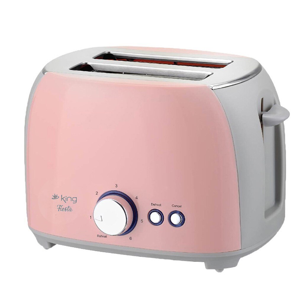 Automatic Toaster 2-Slice Breakfast Sandwich Maker Baking Cooking Tool Fast Heating Bread Toaster Household Breakfast Make: Pink